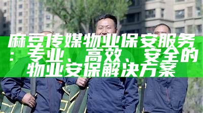 麻豆传媒物业保安服务：专业、高效、安全的物业安保对策